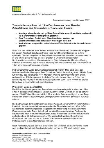 Press release (German) - Porr