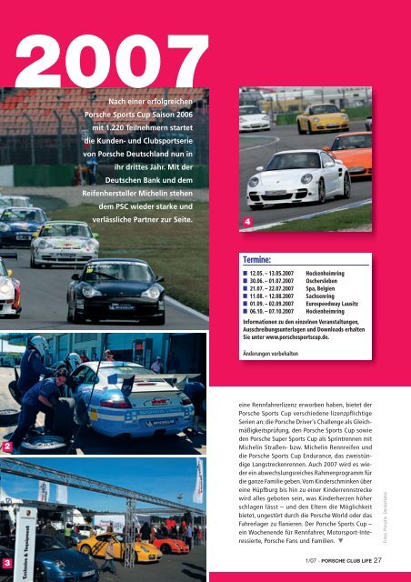 PSC Vorschau 2007 - Porsche Club Deutschland