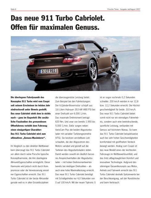 Ausgabe Juli/August 2007 - Porsche