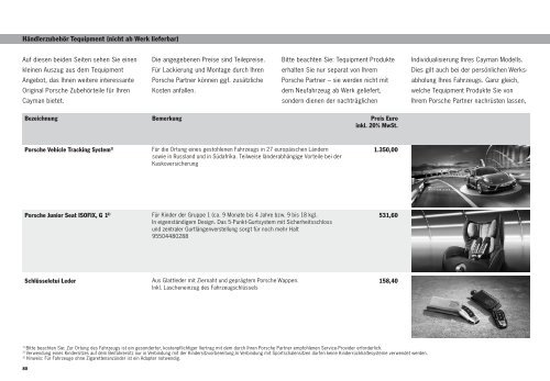 Cayman Preisliste (PDF) - Porsche