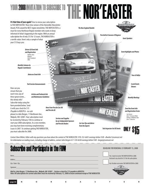 November 2007 - Porsche Club of America â Northeast Region