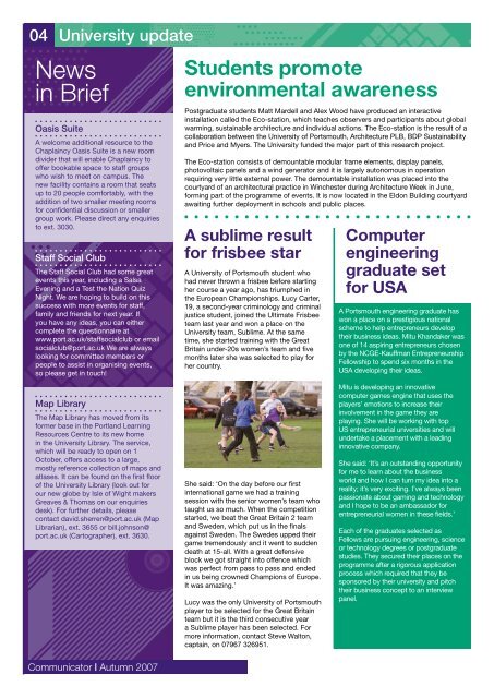 Communicator, Issue 19 - University of Portsmouth