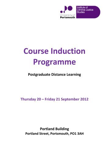 ICJS Postgraduate Induction 2012 Programme - University of ...