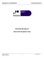 Tuition Fee Policy 2013-14 - University of Portsmouth