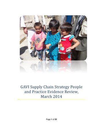 FINAL GAVI Supply Chain Strategy Evidence Review Report 21st May 2014