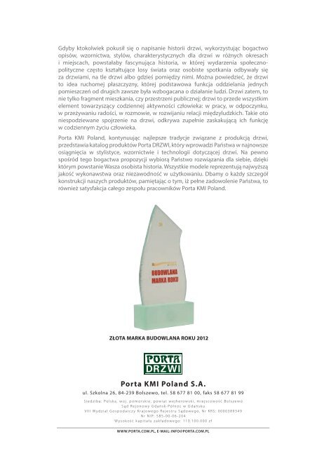 Katalog produktÃ³w PORTA -edycja 2/2012