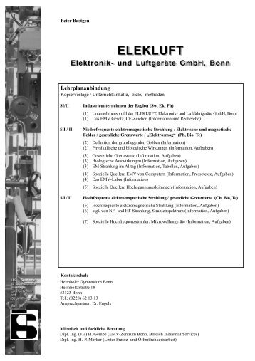 Elektronik- und LuftgerÃ¤te GmbH, Bonn - Portal Schule Wirtschaft