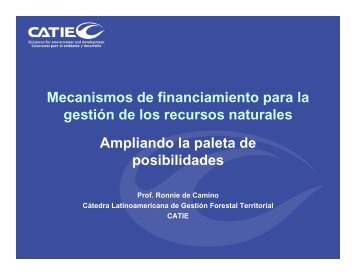 Mecanismos de financiamiento para la gestiÃ³n de ... - Portal Cuencas