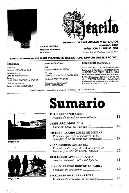 NÂº 564 1987 Enero - Portal de Cultura de Defensa - Ministerio de ...