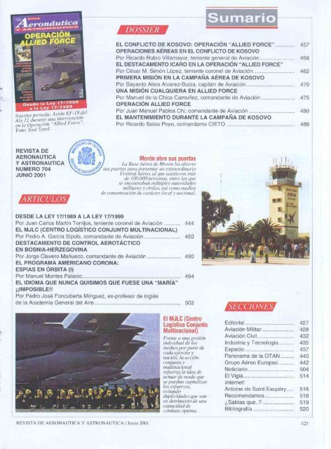 NÂº 704 2001 Junio - Portal de Cultura de Defensa - Ministerio de ...