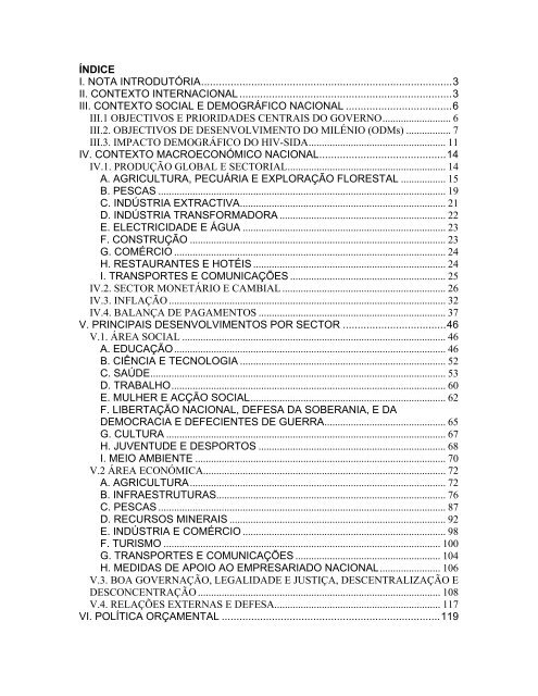 I Semestre de 2006 (PDF) - Portal do Governo de Moçambique