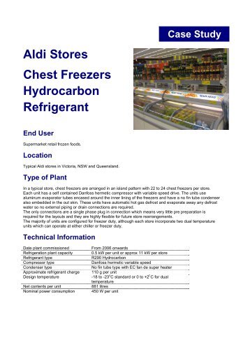 Aldi Stores Chest Freezers Hydrocarbon Refrigerant End User - Airah