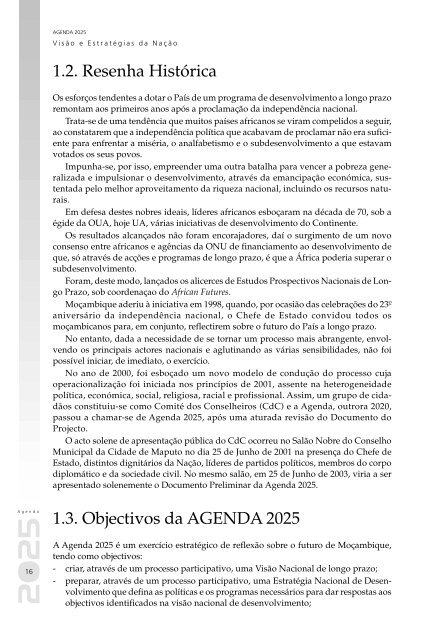 Agenda 2025 - Ministério da Planificação e Desenvolvimento