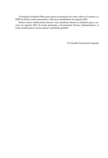 Agenda 2025 - Ministério da Planificação e Desenvolvimento