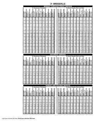 PDF Schedule for 31 Bridgeville - Port Authority of Allegheny County