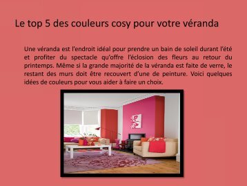 Le top 5 des couleurs cosy pour votre véranda