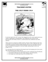 teacher's notes the july crisis 1914 - Porthcurno Telegraph Museum