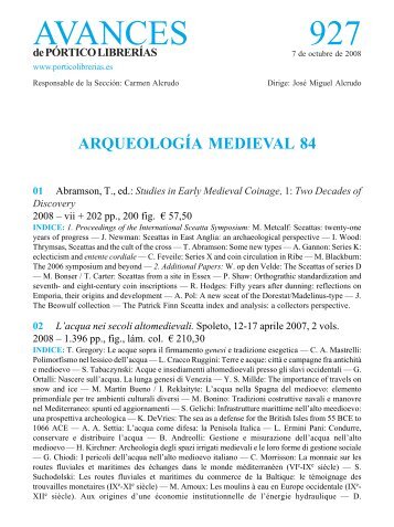 Arqueología medieval 84 - Pórtico librerías