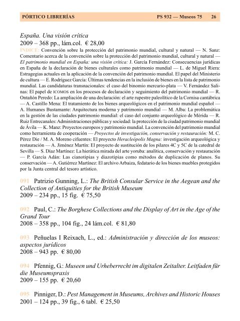 Portico Semanal 932 - MUSEOS 75 - Pórtico librerías