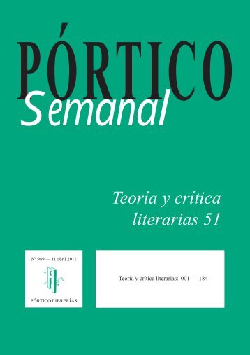 Tª y crítica literarias 51 - Pórtico librerías