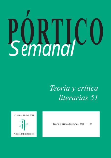 Tª y crítica literarias 51 - Pórtico librerías