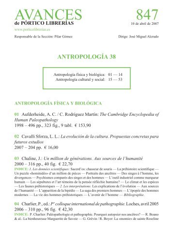Antropología 38 - Pórtico librerías