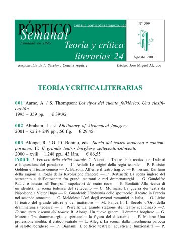 Teoría y crítica literarias 24 - Pórtico librerías