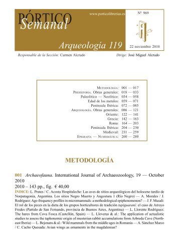 Portico Semanal 969 Arqueologia 119 - Pórtico librerías