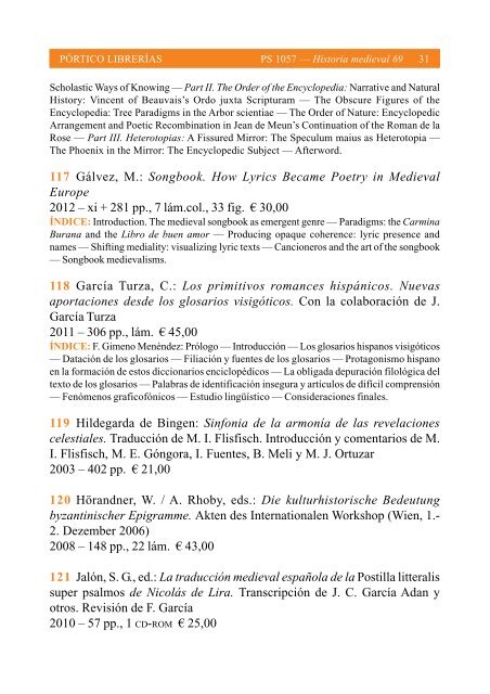 Portico Semanal 1057 Historia medieval 69 - Pórtico librerías