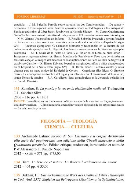 Portico Semanal 1057 Historia medieval 69 - Pórtico librerías