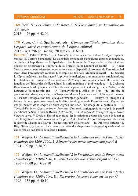 Portico Semanal 1057 Historia medieval 69 - Pórtico librerías