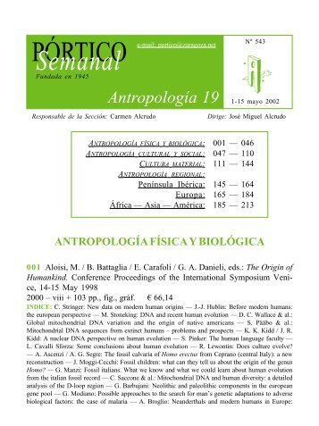 Antropología 19 - Pórtico librerías