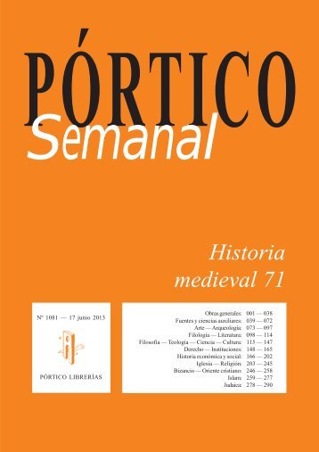 Portico Semanal 1081 Historia medieval 71 - Pórtico librerías
