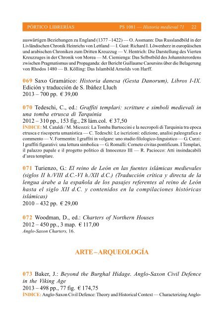 Portico Semanal 1081 Historia medieval 71 - Pórtico librerías