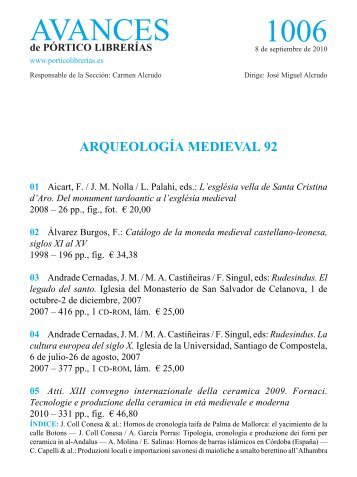 Arqueología medieval 92 - Pórtico librerías