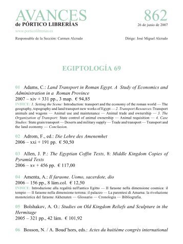 Egiptología 69 - Pórtico librerías