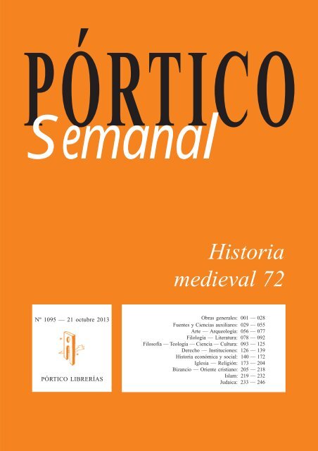 Portico Semanal 1095 Historia medieval 72 - Pórtico librerías