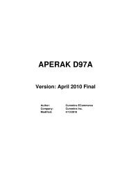 APERAK D97A Version: April 2010 Final - Cummins
