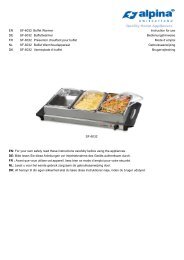 EN SF-6032 Buffet Warmer Instruction for use DE SF-6032 ...