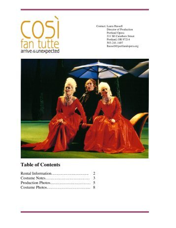 Table of Contents - Portland Opera