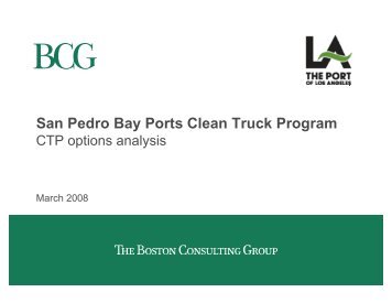 BCG Clean Truck Program Analysis - The Port of Los Angeles