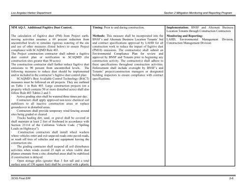 Final Mitigation Monitoring and Reporting Program (MMRP)