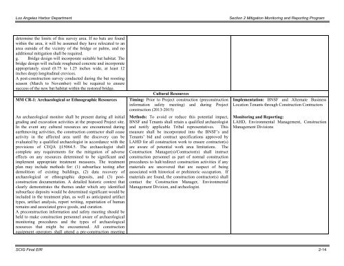 Final Mitigation Monitoring and Reporting Program (MMRP)