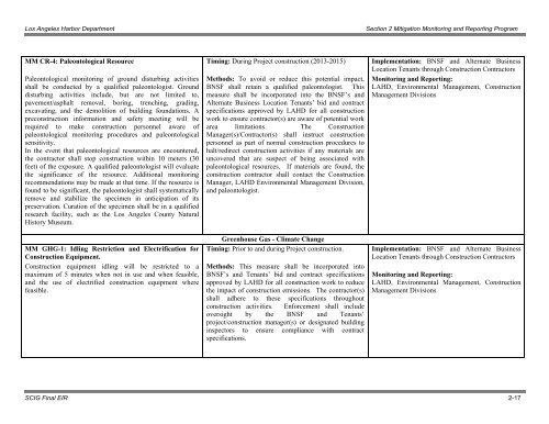 Final Mitigation Monitoring and Reporting Program (MMRP)