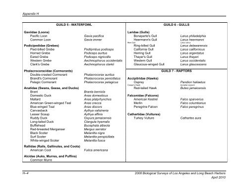 appendix b final 2008 biological surveys of los angeles and long ...