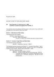 Tariff Update Letter 11-20-08 - the Port of Portland
