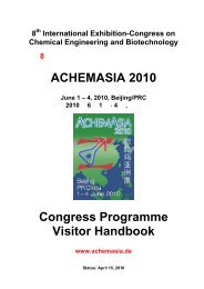 ACHEMASIA 2010 Congress Programme Visitor ... - Dechema