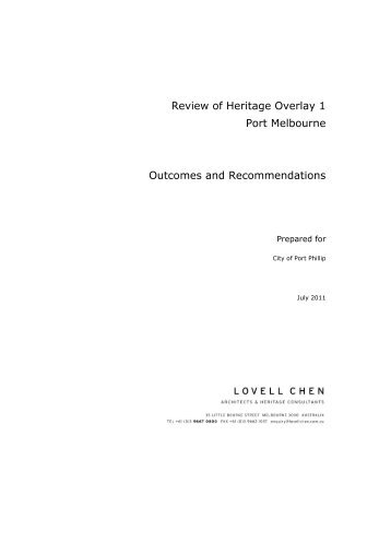 Review of Heritage Overlay 1 Port Melbourne ... - City of Port Phillip