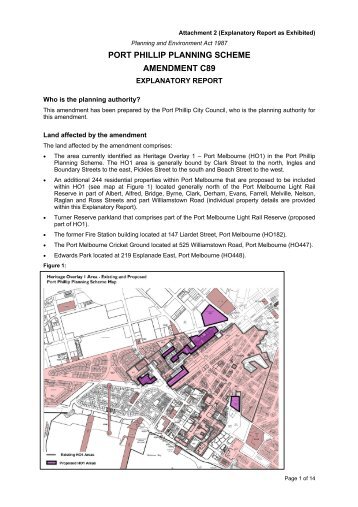 Explanatory Report - Amendment C89 - City of Port Phillip