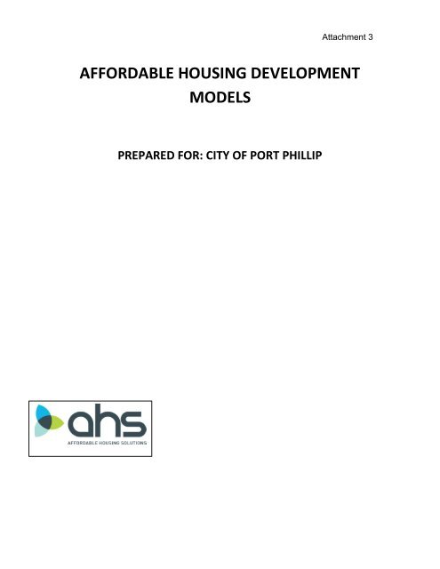 affordable housing development models - City of Port Phillip